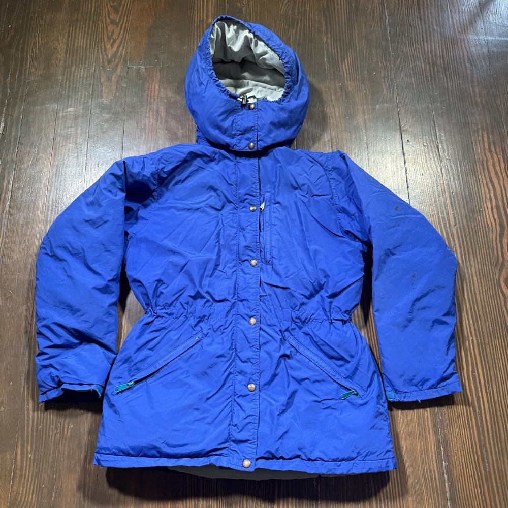 LL Bean Penobscot Parka Women M Blue Vintage 80s USA Thinsulate Puffer Coat
